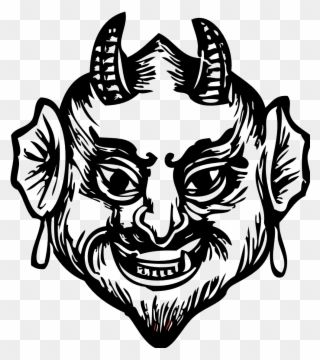 Devil Head Svg - Halloween-teufel-aufkleber Runder Aufkleber Clipart