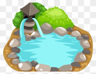 Fountain Clipart Koi Pond - Water Pond Clipart Png Transparent Png