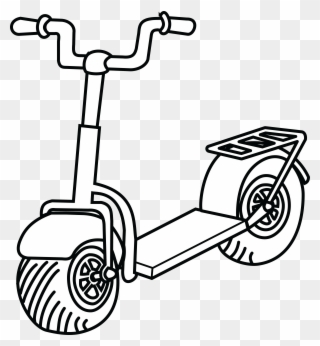 Scooter Wheel Cliparts - Scooter Black And White Clip Art - Png Download