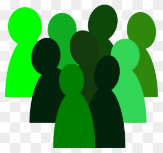Svg Black And White Library Green Clip Art At Clker - Group Of People Drawing - Png Download