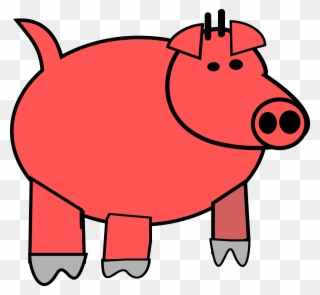 Cartoon Pig Clipart Domestic Pig Clip Art - Cartoon Pig Pdf - Png Download