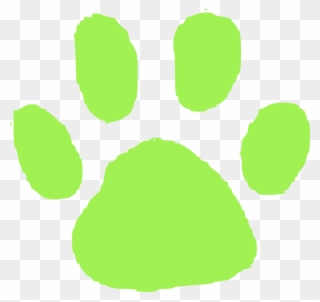 Footprint Clipart Has - Green And Black Cat Paw - Png Download