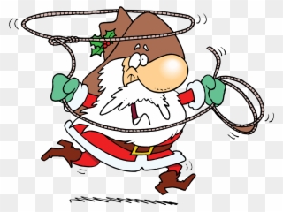 Hat Christmas Lasso Transprent - Cowboy Santa Claus Clipart - Png Download
