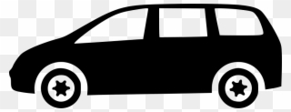 Minivan Clipart Black And White - Png Download