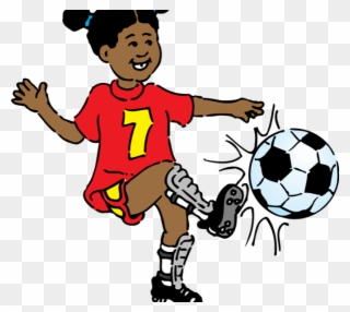 Soccer Clip Art Free Soccer Football Clipart Funny - Girls Playing Football Clipart - Png Download