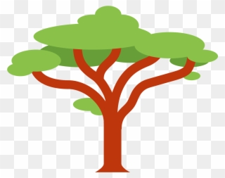 Free Cartoon Tree Icon Vector - Acacia Icon Clipart