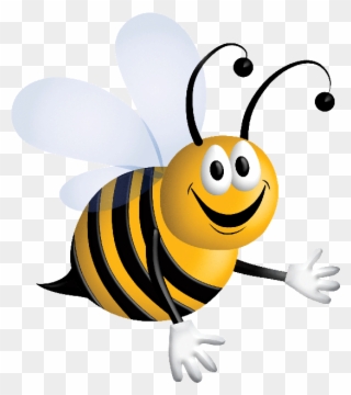 Cartoon Honey Bee Clip Art - Bee Clipart Gif Animation - Png Download