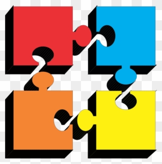 Puzzle Pieces Clip Art Free - 4 Pieces Of Puzzle - Png Download