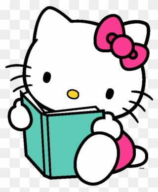 Hello Kitty School Clipart - Hello Kitty Reading Book - Png Download