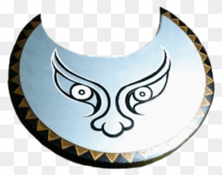 Wooden Greek Silver Face Shield - Hoplite Clipart