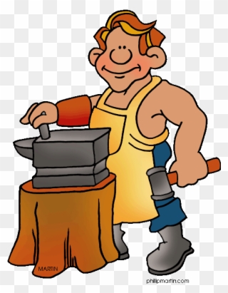 Old Blacksmith Clipart - Blacksmiths Cartoon - Png Download