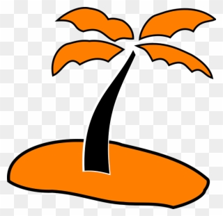 Orange Tree Cartoon 6, Buy Clip Art - Orange Palm Tree Png Transparent Png