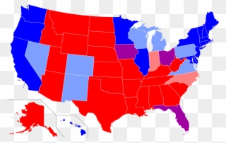 Democratic Party Pictures - Blue Vs Red States Clipart
