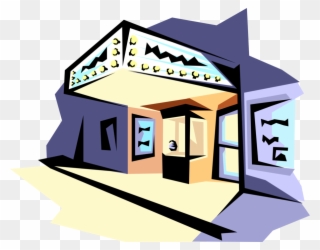 Vector Illustration Of Cinema Movie Theatre Or Theatre - Architecture Clipart