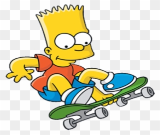 Drawing Skateboard Bart Simpson - Bart Simpson En Skate Clipart