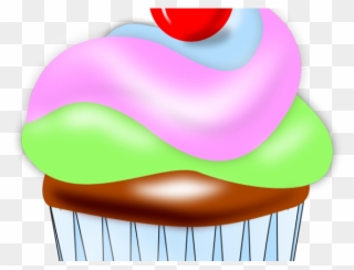 Cupcake Clipart Swirl - Kleiner Kuchen Mit Kirsche Auf Spitzengruß-karten Karte - Png Download