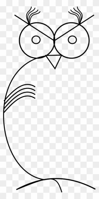 Owl Stylized Line Drawing Png Image - Clip Art Transparent Png