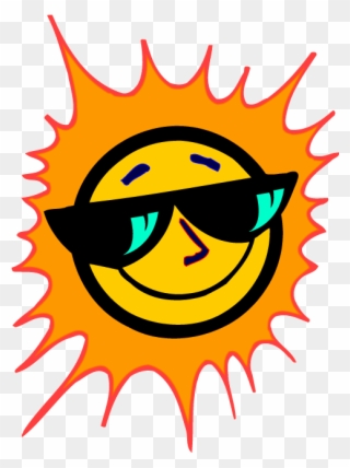 Sunburn Clipart Free Clipart Images - Sun With Glasses - Png Download