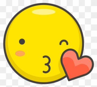 Face Blowing A Kiss Emoji - Kiss Icon Clipart