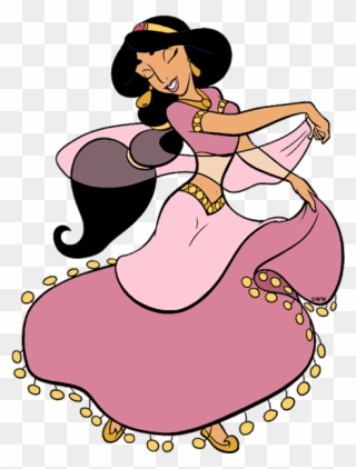 Disney Apple Clipart - Princess Jasmine Pink Dress - Png Download
