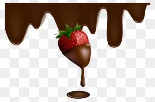Strawberry With Chocolate Dripping Clipart