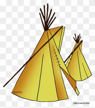 Free Native American Clip Art By Phillip Martin, Far - Native American Teepee Gif - Png Download