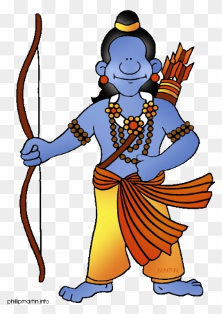 India Clip Art - Lord Rama With Bow And Arrow Clipart - Png Download