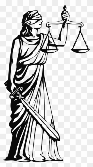 Constitution Clipart Black And White - Lady Justice Image Transparent - Png Download