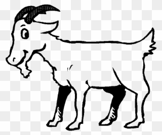 Black Amp White Clipart Goat - Clip Art Goat Black And White - Png Download