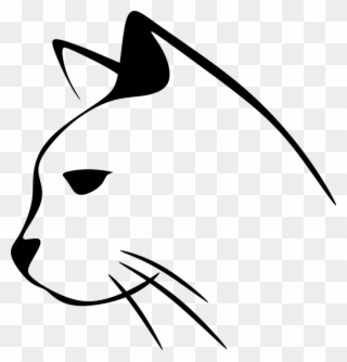 Cat Nose Cliparts 18, Buy Clip Art - Cat Head Black And White - Png Download