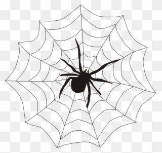Halloween Cobwebs Cliparts 8, Buy Clip Art - Spider On A Web - Png Download