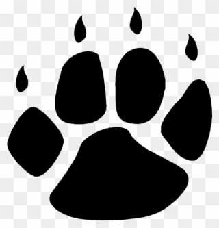 Grizzly Bear Paw Print Clipart - Wolf Paw Print Transparent - Png Download