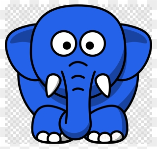 Cartoon Elephant Clipart Elephants African Bush Elephant - Blue Elephant - Png Download
