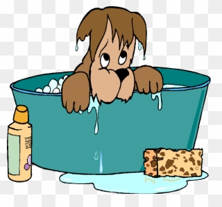 Dog Bath Clipart - Free Clip Art Dog Grooming - Png Download