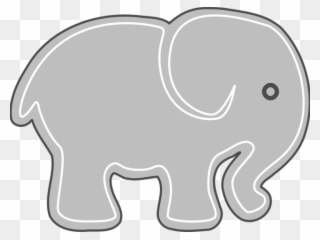 Mammal Clipart Grey Elephant - Dibujo Elefante Gris - Png Download