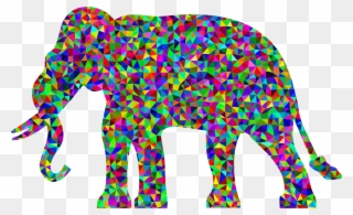 Rainbow Clipart Elephant - Asian Elephant Clipart Black - Png Download