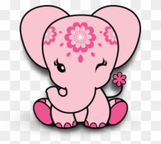 Pink Elephant Animals Babyshower Baby Decoration Scrapb - Child Clipart