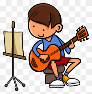 Guitarist Clip Art - Boy With Guitar Cartoon - Png Download