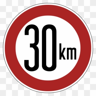 Speed Limit Sign 30 Km Png Image - 30 Km Speed Limit Clipart