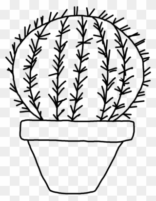 Drawn Line Pencil And - Cactus Png Blanco Y Negro Clipart
