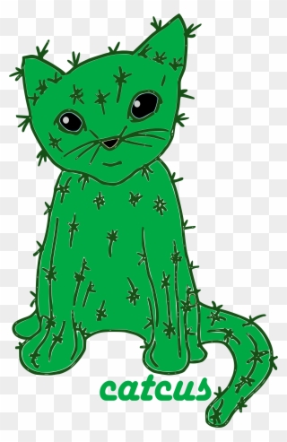 Cute Cactus Cat Kitten Pun Joke Humor Mug - Garden Clipart