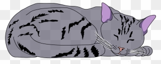 Free Cat Cliparts 25, Buy Clip Art - Sleeping Cat Clip Art - Png Download