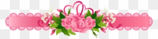 Decorative Pink Ribbon With Roses Png Clipart Gallery - Wedding Border Png Pink Transparent Png