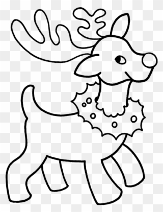 Reindeer Drawing - Pre K Preschool Christmas Printables Clipart