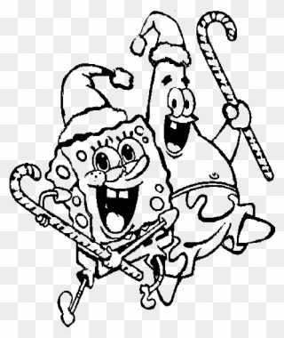 Spongebob And Patrick Merry Christmas Coloring Pages - Christmas Coloring Pages Spongebob Clipart