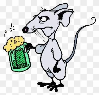 Diet Of Fancy Rat - Rat With Beer Cartoon Clipart