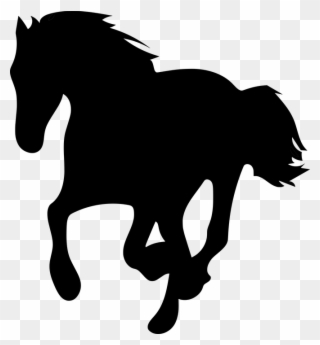Horse Head Silhouette 4, Buy Clip Art - Running Galloping Horse Silhouettes - Png Download