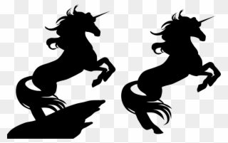 Vector Freeuse Library Horse Head Clipart Black And - Unicorn Silhouette Clip Art - Png Download