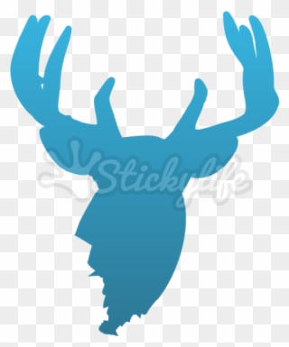 Buck Decal - Whitetail Buck Decal Clipart