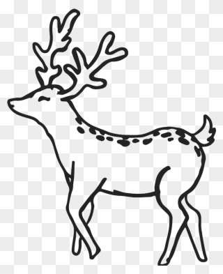 Buck Outline Buck Deer Rubber Stamp Outline Antler - Deer Clipart